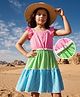 Hola Bonita Cotton Woven Sleeveless Tiered Dress Multi Color 10-12 Years