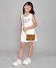 Little Angels Cotton Woven Sleeveless Fairy Printed Dress - White