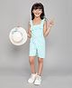 Little Angels Cotton Woven Sleeveless Stars Printed Romper - Blue