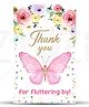 Zyozi Butterfly Theme Thank You Tag, Cards for Thanks Giving Favor, Kids Birthday, Baby Shower Party Tags - Pink & White (Pack of 20)