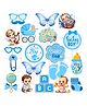 Zyozi Baby Shower Decorations Items, Photo Booth Decorations for Mom to Be Shoot -Blue Pack Of 20