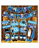 Zyozi BossBaby Theme Birthday Decorations Combo Banner, Photo Booth Props & Rice Light-Blue & White - Pack Of 20