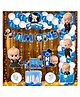 Zyozi Boss Baby Theme 1st Birthday Decorations Combo Banner, Balloons, Card stock, Cake Topper & Light-Blue & White - Pack Of 61