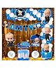 Zyozi Bossbaby Theme 2nd Birthday Decorations Combo Banner,Balloons,Cake Topper,CardStock & Rice Light-Blue & White 61 Pcs