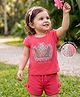 Babyoye Single Jersey Knit T-Shirt & Shorts Set With Crown Applique - Pink