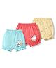 Tango Single Jersey Knit Bloomers With Bunny Print Pack of 3 - Pink Blue & Yellow