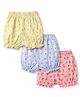 Tango Single Jersey Knit Bloomers With Floral & Tropical  Print Pack of 3 - Pink Yellow & Sky Blue
