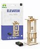 Kiddale Wooden STEM Elevator Kit for Kids 6-14 years | DIY Working Lift Model | Science Engineering Learning Kit | Hands-On Assembly & Motorized Action Project