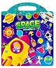 Kiddale Space Jelly Sticker Book for Kids| Reusable & Washable | Large Fold-Out Play Scenes | Easy Carry Travel Activity Book - English