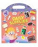 Kiddale Daily Supplies Jelly Sticker Book For Kids | Reusable & Washable | Everyday Objects Learning | Foldable Play Scenes | Travel Activity Book - English