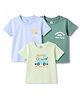 Tango Cotton Knit T-Shirts Half Sleeves Light/Sky Blue 6-12 Months Animals Print