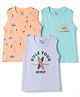 Tango Cotton Knit Tank T-Shirts Sleeveless Round Neck Graphic Light/Sky Blue 12-18 Months Pack of 3
