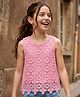 Arias Woven Sleeveless Lace Top with Lining - Pink