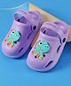 Babyoye Back Strap Clogs With Dino Applique - Lavender