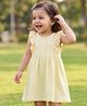Babyoye Single Jersey Knit Sleeveless Frock with Schiffli Detailing - Light Yellow
