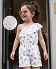 Mark & Mia Cotton Woven Sleeveless Butterfly Printed Jumpsuit with Lace Detailing - White