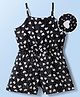 Mark & Mia Cotton Woven Sleeveless Jumpsuit with Heart Print & Bow Applique - Black