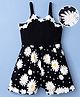 Mark & Mia Cotton Woven Singlet Floral Printed Jumpsuit With Lace Detailing - Black