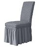 FunBlast Turkish Bubble Frill - Elastic and Removable Chair Cover  Pack of 1 Chair Cover (Grey)