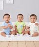 Kookie Kids 100% Cotton Knit Half Sleeves Striped & Animal Printed Onesies Pack Of 3 - Multicolor