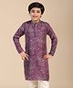 KISAH Cotton Blend Woven Full Sleeves Abstract Printed Kurta - Mauve
