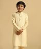 KISAH Cotton Blend Woven Full Sleeves Solid Kurta - Cream