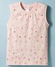 Taeko Single Jersey Knit Sleeveless Tank T-Shirt With Music Print - Pink