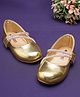 Mine Sole Metallic Finish Stone Embellished Ballerinas - Gold