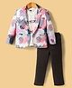 Rikidoos Cotton Woven Full Sleeves Printed Blazer With T-Shirt & Pant Set - Black
