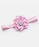 Bhoomi Collection Floral Applique Detailed Stones Embellished Headband - Light Pink