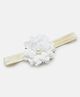 Bhoomi Collection Pearl Embellished Floral Applique Detailed Headband - Cream