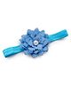 Bhoomi Collection Pearl Embellished Floral Applique Detailed Headband - Sky Blue