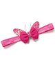 Bhoomi Collection Pearl & Sequin Embellished Bow Applique Detailed Headband - Dark Pink