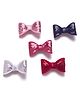 Bhoomi Collection Set Of 5 Glittered Bow Applique Detailed Hair Clips - Multi Colour