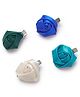Bhoomi Collection Set Of 4 Ribbon Rose Applique Detailed Alligator Hair Clips - Multi Colour