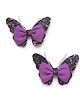 Bhoomi Collection Glitter Embellished Butterfly & Bow Applique Detailed Alligator Hair Clips - Black