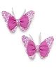Bhoomi Collection Glitter Embellished Butterfly & Bow Applique Detailed Alligator Hair Clips - Purple
