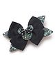 Bhoomi Collection Bow Applique Glitter Detailed Alligator Hair Clip - Black