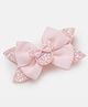 Bhoomi Collection Bow Applique Glitter Detailed Alligator Hair Clip - Light Pink