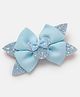 Bhoomi Collection Bow Applique Glitter Detailed Alligator Hair Clip - Sky Blue