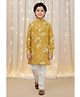 Ministitch Cotton Rayon Woven Full Sleeves Floral Printed Kurta & Pyjama Set - Yellow