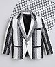 Ministitch Knitted Knit Full Sleeves Geometric Designed Blazer - Grey