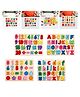 Sanjary pack of 4 Colorful Wooden Alphabet and Number Puzzle Board with Shapes, Math Symbols, and Educational Learning Toy for Kids color design may vary