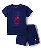 ADIDAS KIDS 100% Cotton Knit Half Sleeves T-Shirt & Shorts Set With Spiderman Print - Navy Blue