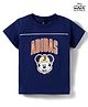 ADIDAS KIDS 100% Cotton Knit Half Sleeves Micky Mouse & Text Embroidered T-Shirt - Navy Blue