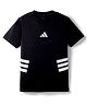ADIDAS KIDS Cotton Knit Half Sleeves T-Shirt With Logo Print - Black