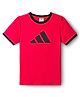 ADIDAS KIDS Cotton Knit Half Sleeves T-Shirt With Logo Print - Red