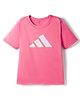 ADIDAS KIDS Knit Half Sleeves Logo Printed T-Shirt - Pink