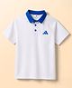 ADIDAS KIDS Knit Half Sleeves Polo T-Shirt With Logo Print - White