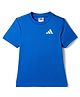 ADIDAS KIDS Knit Half Sleeves T-Shirt With Logo Print - Blue